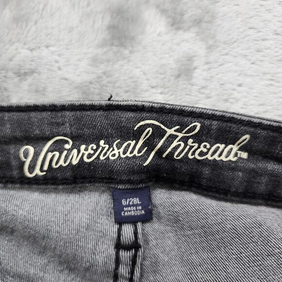 Universal Thread Jeans Womens 6/28L Gray High Rise Jegging Raw Hem Ankle Stretch - Picture 8 of 16